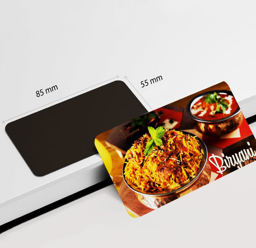 dhcrafts Rectangular Rubber Fridge Magnet Multicolor Food Biriyani Rectangular Design Pack of 1 (8.6cm x 5.4cm)